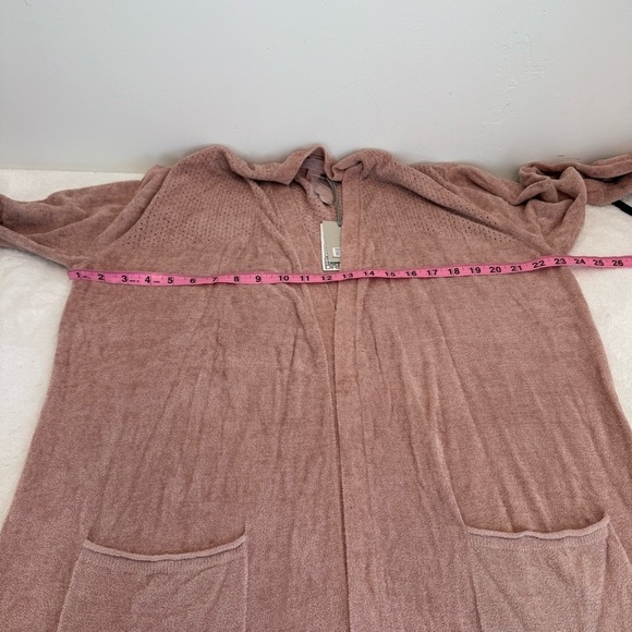 Barefoot dreams COZYCHIC ULTRA LITE® OPEN STITCH LONG CARDIPINK CLAY size XL - Picture 8 of 10